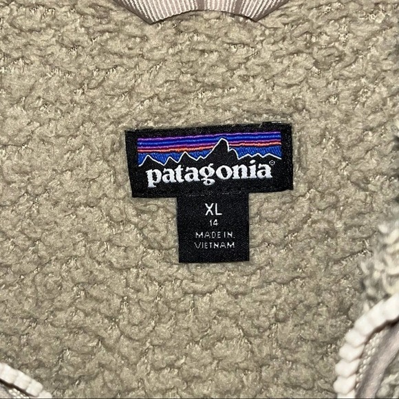 Patagonia Girls' Los Gatos 1/4-Zip Fleece El Cap Khaki Size XL 14 - Picture 4 of 6
